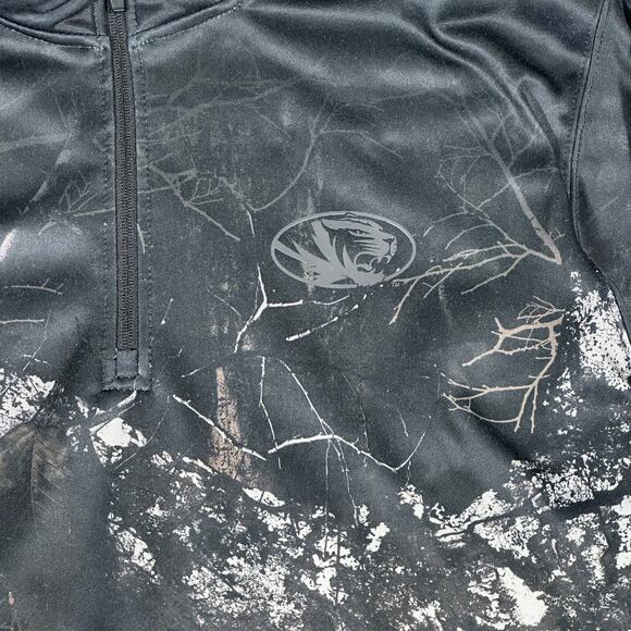 University Of Missouri Camo Realtree Mizzou Large Quarter Zip Longsleeve Sweater - Picture 4 of 8